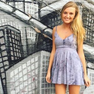 Urban Outfitters Blue Tie-Dye Mini Dress